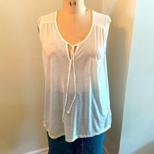 3 for $20 bundle H&M semi sheer off white sleeveless t shirt with tie front